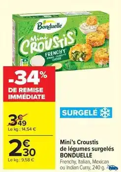 Carrefour Market Bonduelle - mini's croustis de légumes surgelés offre