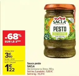 Carrefour Market Sacla - sauce pesto offre