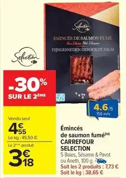 Carrefour Market Carrefour - émincés de saumon fumé offre