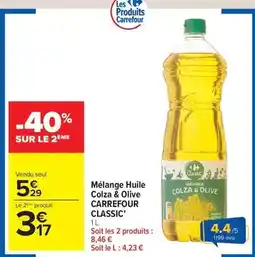 Carrefour Market Carrefour - mélange huile colza & olive classic offre