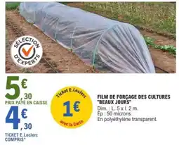 E.Leclerc "BEAUX JOURS" Film de forçage des cultures offre