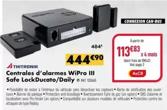 Narbonne accessoires Thitronik - centrales d'alarmes wipro iii safe lock ducato/ daily offre