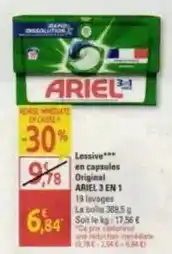 Diagonal Ariel - lessive en capsules original 3 en 1 offre