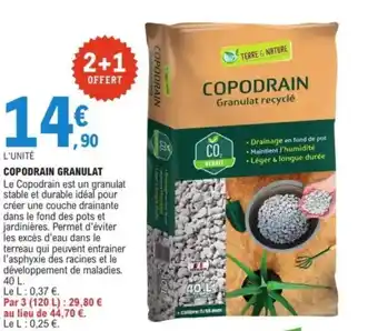 E.Leclerc TERRE & NATURE Copodrain granulat offre