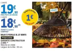 E.Leclerc FISKARS Balai à feuille xl 27 dents offre