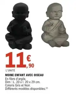 E.Leclerc Moine enfant avec oiseau offre