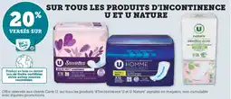 Hyper U U Sur tous les produits d'incontinence u et nature offre