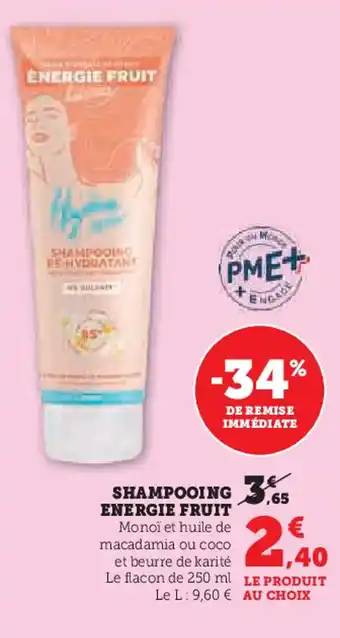 Hyper U ENERGIE FRUIT Shampooing offre