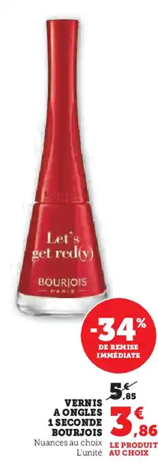 Hyper U BOURJOIS Vernis a ongles 1 seconde offre