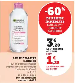 Hyper U GARNIER Eau micellaire offre