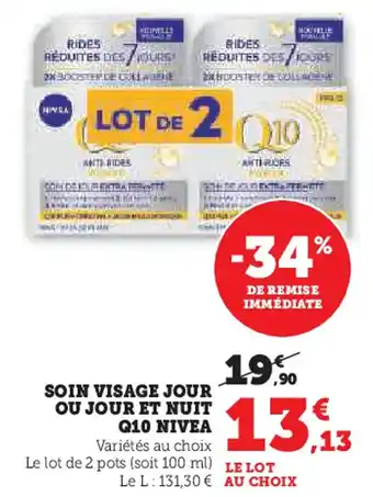 Hyper U NIVEA Soin visage jour ou jour et nuit q10 offre