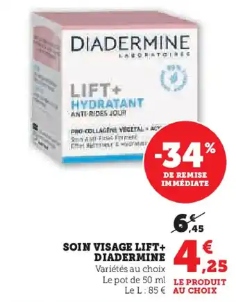 Hyper U DIADERMINE Soin visage lift+ offre