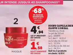 Hyper U L'OREAL  Soins capillaires elseve offre