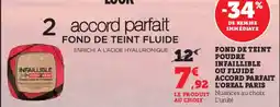 Hyper U L'OREAL PARIS Fond de teint poudre infaillible ou fluide accord parfait offre