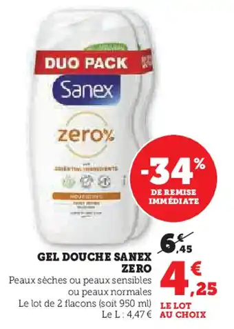 Hyper U SANEX Gel douche zero offre