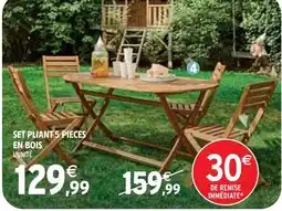 Intermarché Set pliant 5 pieces en bois offre