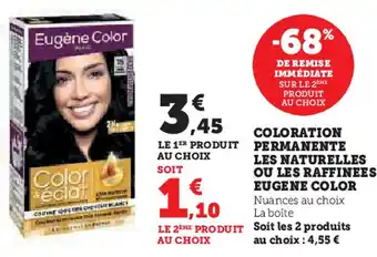 Hyper U EUGENE COLOR Coloration permanente les naturelles ou les raffinees offre