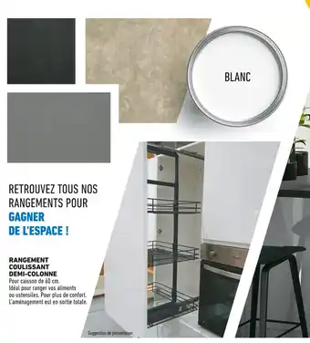 Brico Cash Rangement coulissant demi-colonne offre