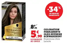 Hyper U SCHWARZKOPF Coloration permanente oleo supreme offre