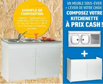 Brico Cash Meuble sous-évier + l'évier de votre choix offre