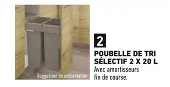 Brico Cash Poubelle de tri sélectif 2 x 20 L offre