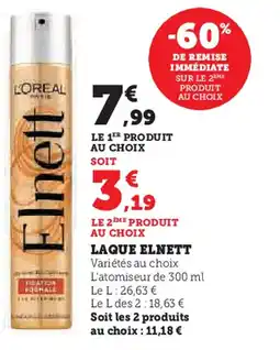 Hyper U L'OREAL Laque elnett offre