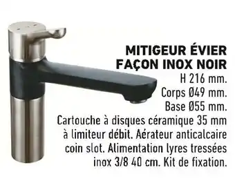 Brico Cash Mitigeur Évier Façon Inox Noir offre