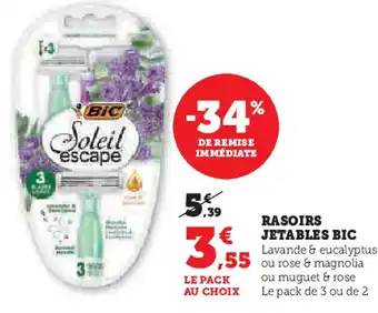 Hyper U BIC Rasoirs jetables offre