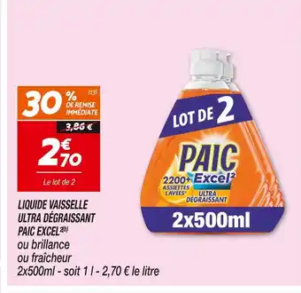 Netto PAIC EXCEL Liquide vaisselle ultra dégraissant offre