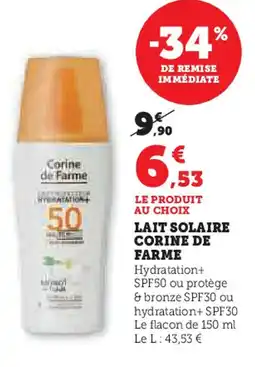 Hyper U Lait solaire corine de farme offre