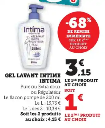 Hyper U INTIMA Gel lavant intime offre