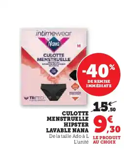 Hyper U NANA Culotte menstruelle hipster lavable offre