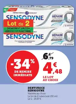 Hyper U SENSODYNE Dentifrice offre