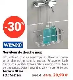 Mathon Wenko - serviteur de douche inox offre