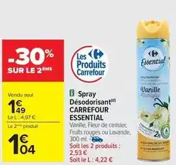 Carrefour Carrefour - spray désodorisant essential offre