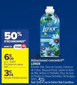 Carrefour Lenor - adoucissant concentré offre