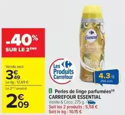 Carrefour Carrefour - essential perles de linge parfumées offre