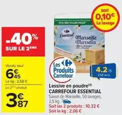 Carrefour Carrefour - lessive en poudre offre