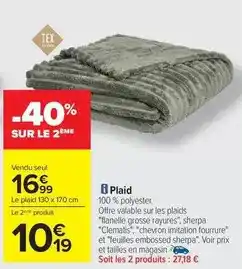 Carrefour Tex - plaid offre