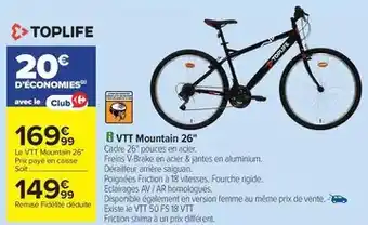 Carrefour Toplife - vtt mountain 26 offre