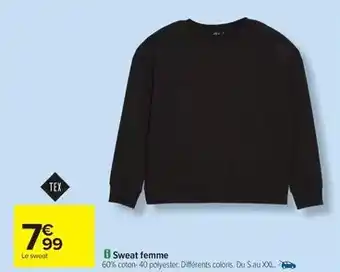 Carrefour Tex - sweat femme offre