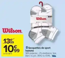 Carrefour Wilson - socquettes de sport homme offre