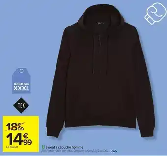 Carrefour Tex - sweat à capuche homme offre