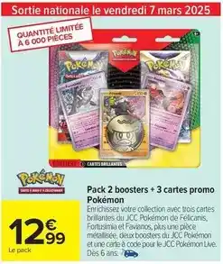 Carrefour Mars - pack 2 boosters + 3 cartes promo offre