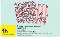 Carrefour Carrefour - lot de 20 serviettes décorées offre