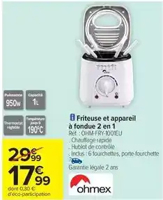 Carrefour Friteuse et appareil à fondue 2 en 1 offre