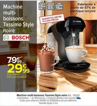 Carrefour Tassimo - machine multi-boissons style noire offre