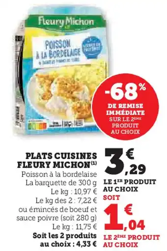 Super U Plats cuisines fleury michon offre