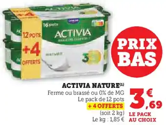 Super U Activia nature offre