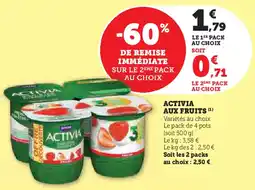 Super U Activia aux fruits offre